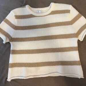Striped Knit Cropped Sweater sz L
